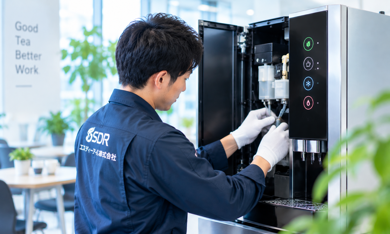 給茶機の定期メンテナンス
